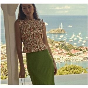 Doen 100% organic cotton floral sleeveless top NEW